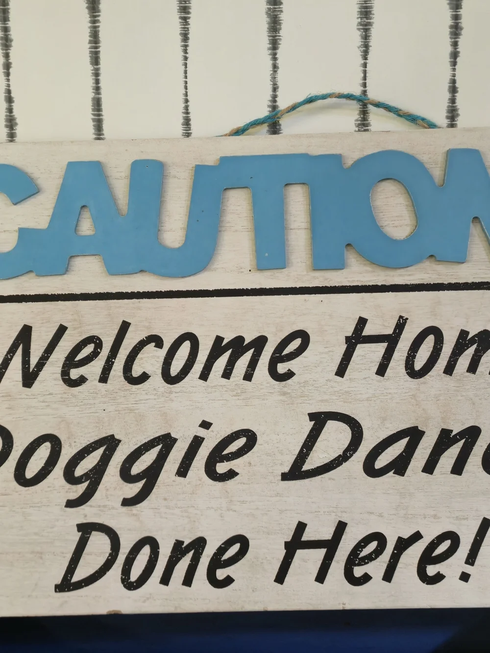 Doggie Dance Welcome Home Wooden Dog Sign – “Caution” Pet Wall Decor